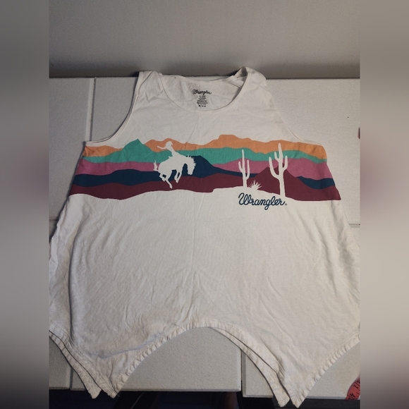 Wrangler' White Desert Graphic Tank Top Size M #418 - Picture 1 of 2